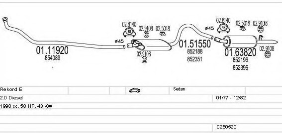 MTS C250520005717 Exhaust System